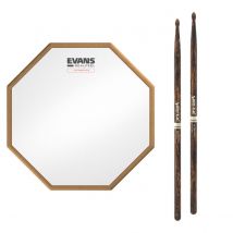 RealFeel Evans Attacktile Mountable Drum Pad & Promark Forward 5A FireGrain Hickory Sticks 10 Inch