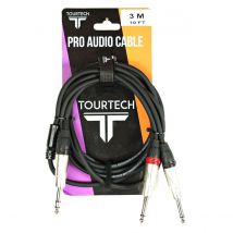 Tourtech TTAC-NYC3/PS2PR Stereo 1/4 Jack To Dual Mono Jack Cable 3m