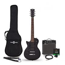 3/4 New Jersey Left Handed Electric Guitar Black 10W Guitar Amp & Accessory Pack