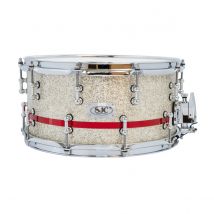 SJC Drums 14 x 7" Custom Snare Silver & Red Glitter