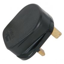 Mercury Rubber UK Mains Plug Black 13Amp Fuse Unterminated