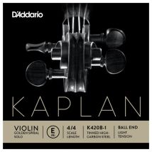 DAddario Kaplan Golden Spiral Solo Violin E String Ball End Light