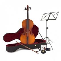 Student Full Size Cello Beginner Pack by Gear4music Antique Fade