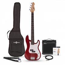 LA Bass Guitar + 15W Amp Pack Red