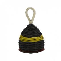 Natal Caxixi Small Black Yellow Band with Red Ends