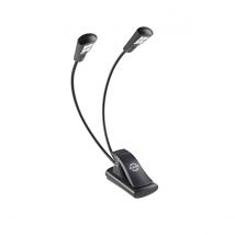 K&M 12246 Dual Music Stand Flexlight Quad LED