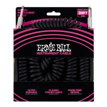 Ernie Ball P06044 30ft Straight-Straight Coiled Cable Black
