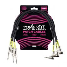 Ernie Ball P06076 1.5ft Straight-Angle Patch Cable 3 Pack Black