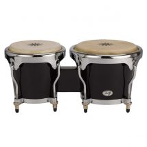 Natal Fuego Natural Wood Bongos Chrome Hardware Black Gloss