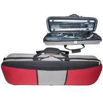 GSJ Two Tone Oblong Violin Case 4/4 Red and Grey