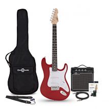 LA Electric Guitar Red 10W Guitar Amp & Accessory Pack