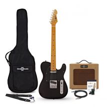 Knoxville Electric Guitar Black 15W Tweed Amp & Accessory Pack