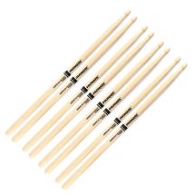 ProMark Hickory 5B Woodtip Drumsticks 4 Pair Value Bundle