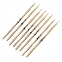Promark Classic Forward Hickory 7A Nylon Tip 4 Pair Value Bundle