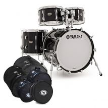Yamaha Recording Custom 4 Piece Shell Pack Solid Black w/Bag Set