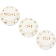 Fender Stratocaster Knobs 1 Volume 2 Tone Parchment