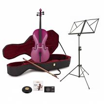 Student 1/2 Size Cello with Case + Beginner Pack Purple