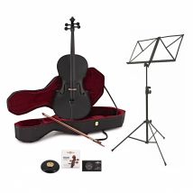 Student 1/2 Size Cello with Case + Beginner Pack Black