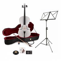 Student 1/2 Size Cello with Case + Beginner Pack White