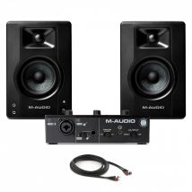 M-Audio M-Track Solo USB Interface with M-Audio BX3 Studio Monitors