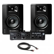 M-Audio M-Track Duo USB Interface with M-Audio BX4 Studio Monitors