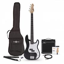 LA Bass Guitar Black 15W Bass Amp Pack