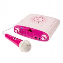 Easy Karaoke Bluetooth Karaoke Machine & 1 Microphone Pink