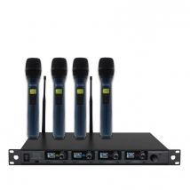 W Audio DQM 800H Quad Handheld UHF Radio Microphone System