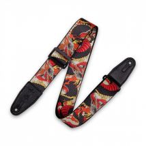 Levys Prints Polyester w Leather Ends 2" Japanese Dragon