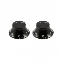 Allparts Guitar Bell Knobs Pack of 2 fits USA split shaft pots Black