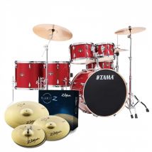 Tama Imperialstar 22 6pc Drum Kit w/CymbalsBurnt Red Mist