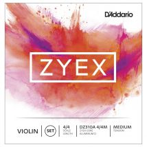 DAddario Zyex Violin Set Aluminium Wound D 4/4 Size Medium