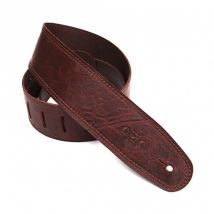 DSL GMD35 Distressed Leather 3.5" Guitar Strap Distressed Aged Brown