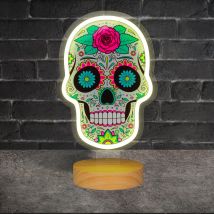 Lampe Neon Dia de Los Muertos sur Pied
