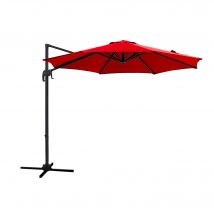 Parasol Déporté Octogonal Rouge en Aluminium