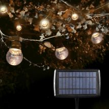 Guirlande Guinguette Solaire 10M Transparente + 3M de Rallonge