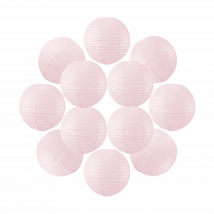 Lot de 12 Boules Japonaises Rose Pâle 40 cm