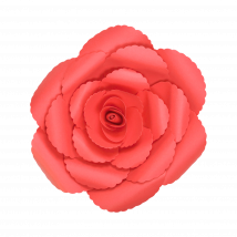Fleur En Papier Rose Ancienne Rouge 30 cm