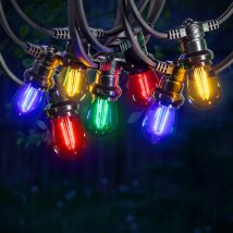 Guirlande Guinguette 20M Filament Multicolore LED 60 Bulbes