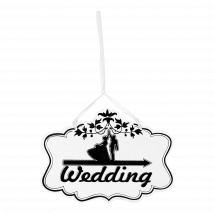 Panneau Wedding Vintage Blanc 20cm