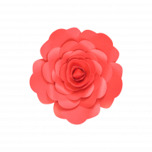 Fleur En Papier Rose Rouge 20 cm