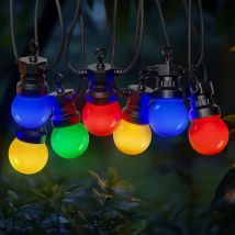 Guirlande Guinguette 10M 20 Bulbes Multicolore + 3M de câble