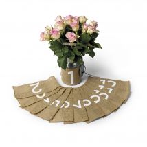 Lot de 12 Marque Table Mariage en jute 23x10,5 CM