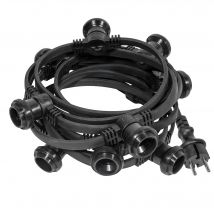 Guirlande Guinguette Noire IP65 5M 10 Douilles pour Ampoules E27