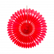 Rosace papier 30 cm Rouge