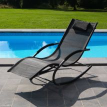 Fauteuil Bain de Soleil à Bascule Noir