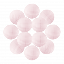 Lot de 12 Boules Japonaises Rose Pale 50 cm