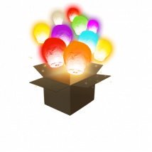 Lanterne Volante Balloon Multicolores x30