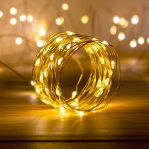Guirlande Or 40 Micro LED Blanc Chaud
