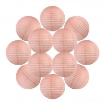 Lot de 12 Boules Japonaises Rose Blush 30 cm